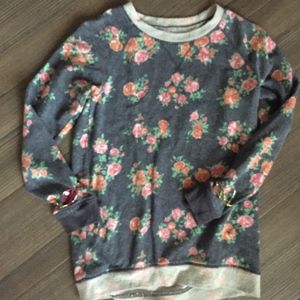 Grey floral sweater